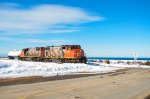 CN 4787 and 4773 leads 561 in Baie Des Sables